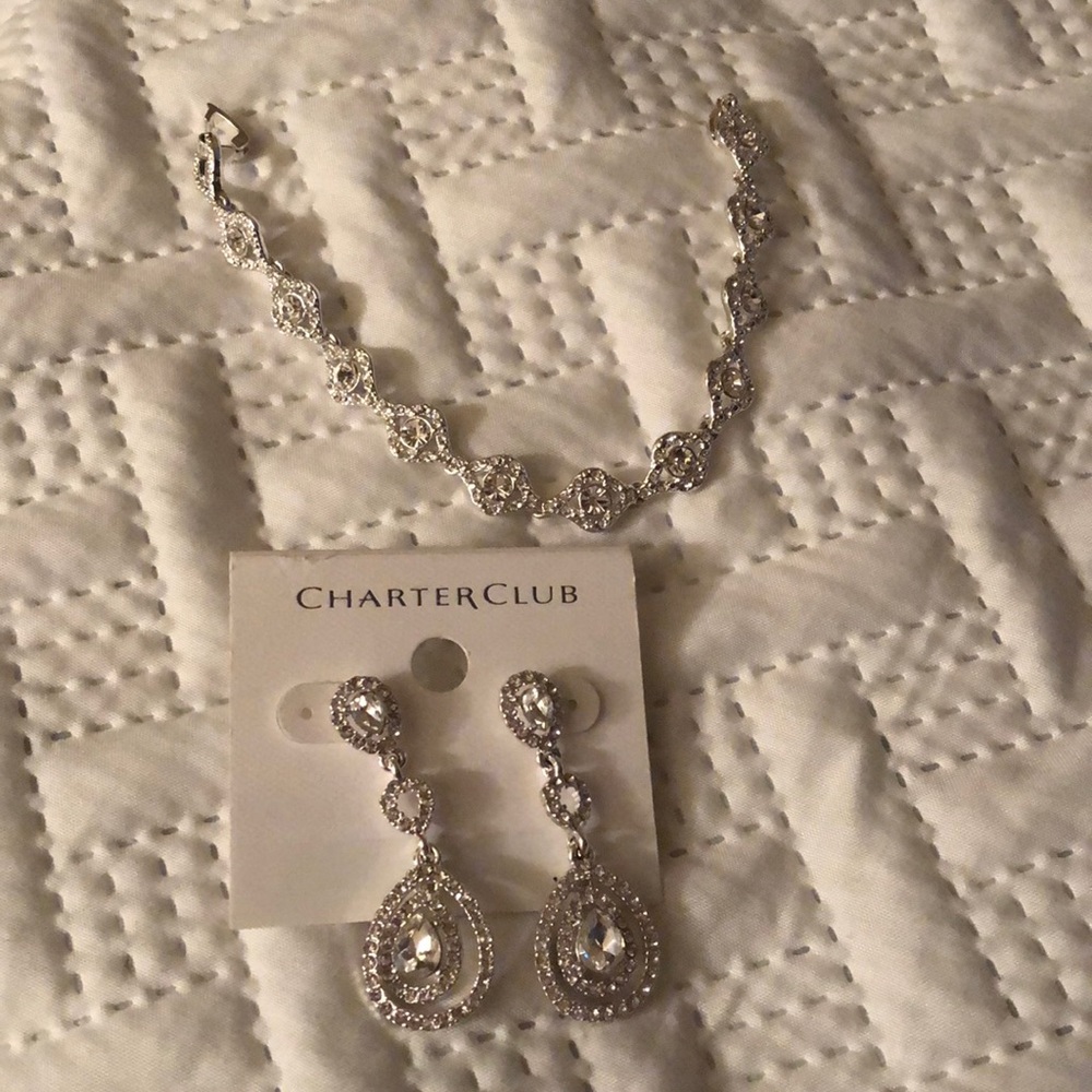 Charter club earrings and bracelet